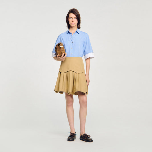 Sandro Cropped small-check shirt