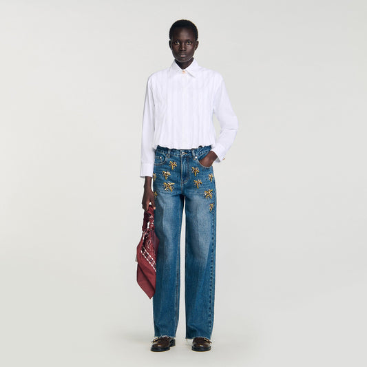 Sandro Pleated cropped shirt