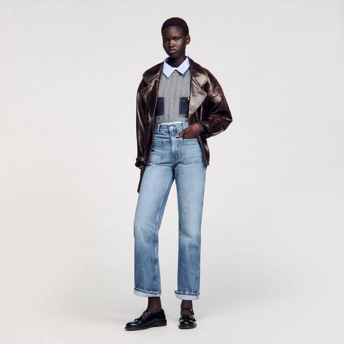 Sandro Flared faded jeans
