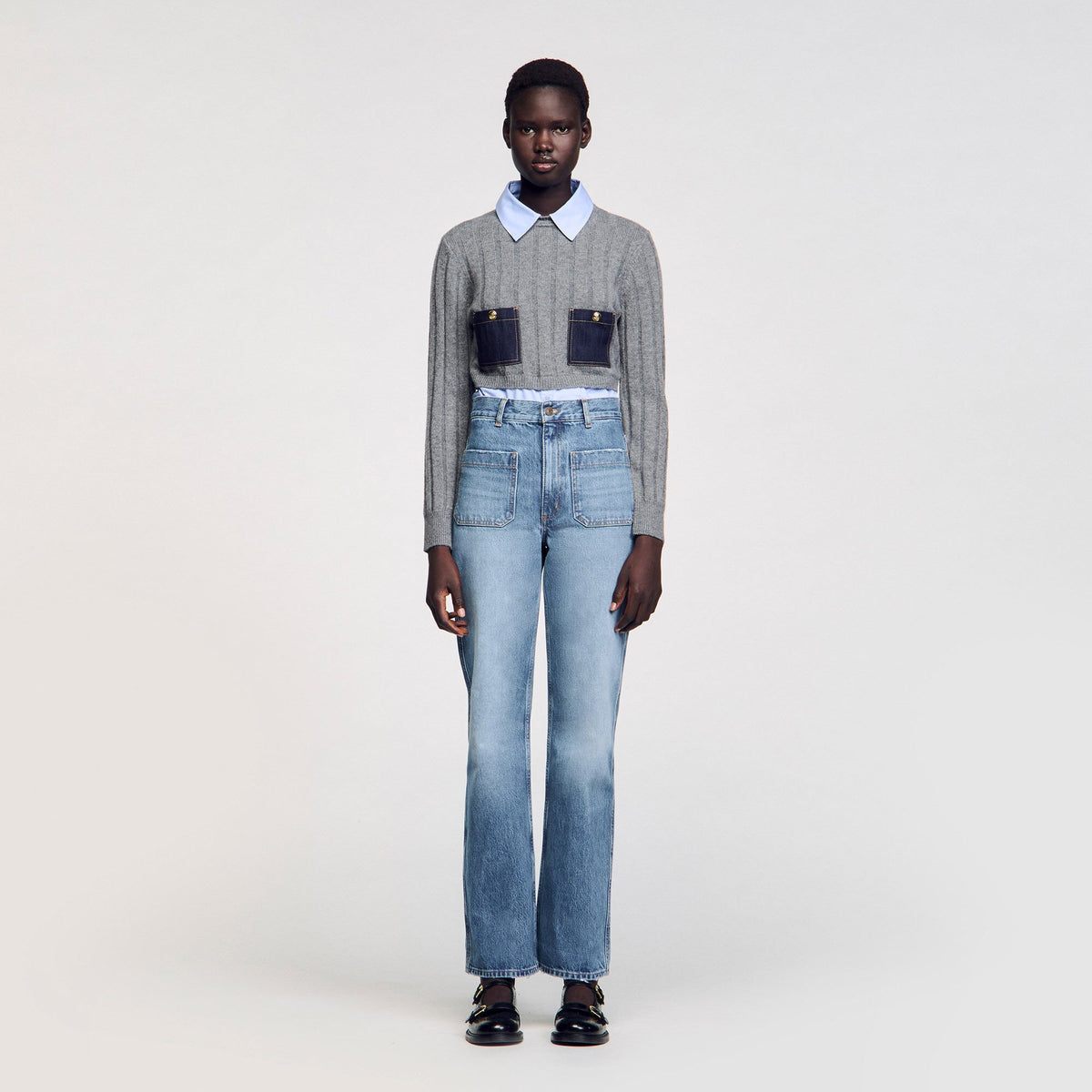 Sandro Flared faded jeans