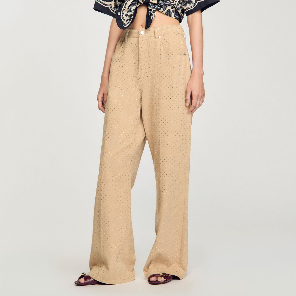 Sandro Rhinestone-embellished jeans