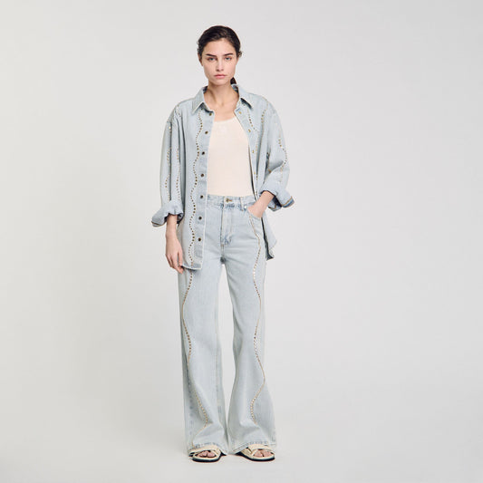 Sandro Jeans with rhinestone stripes