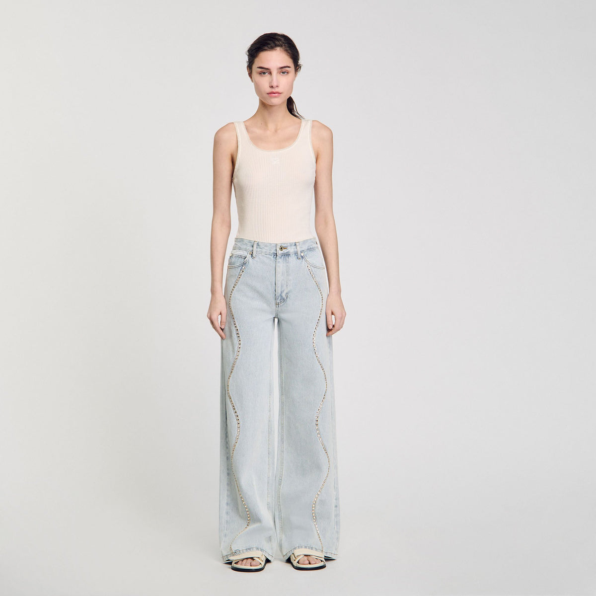 Sandro Jeans with rhinestone stripes