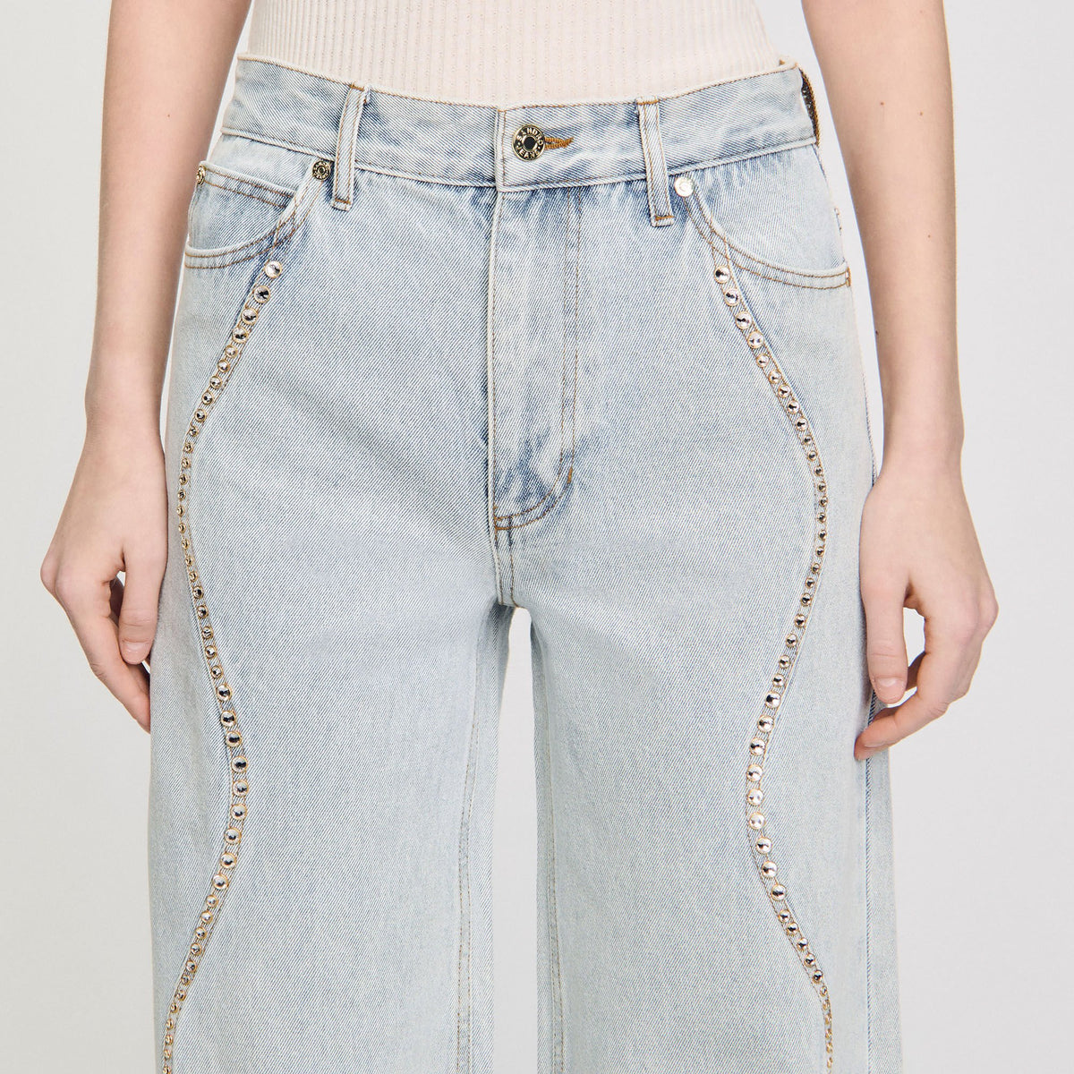 Sandro Jeans with rhinestone stripes