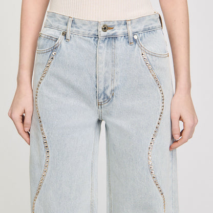 Sandro Jeans with rhinestone stripes