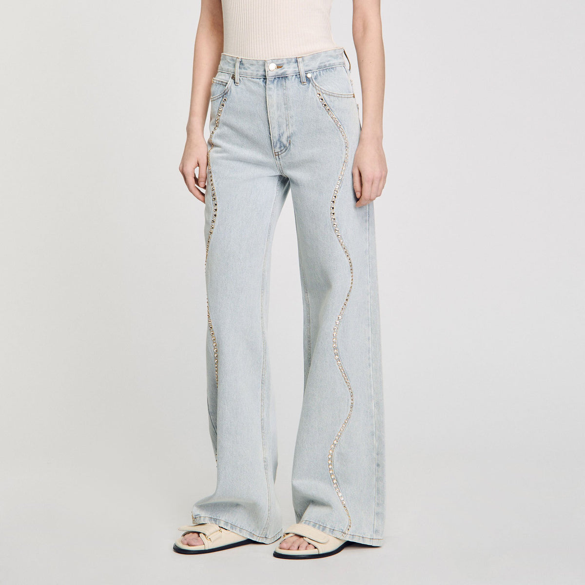 Sandro Jeans with rhinestone stripes