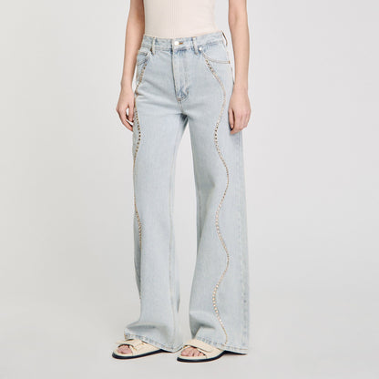 Sandro Jeans with rhinestone stripes