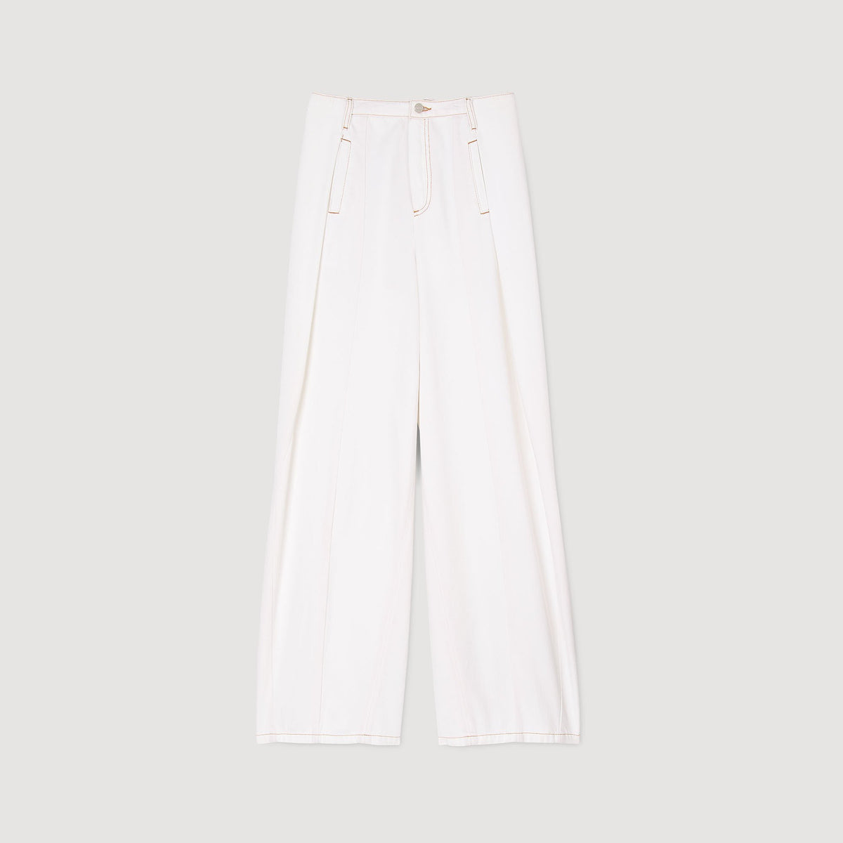 Sandro Topstitched wide-leg jeans