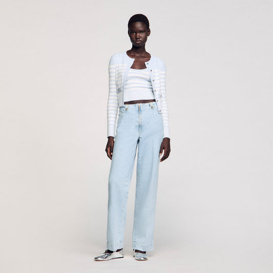 Sandro Faded wide-leg jeans