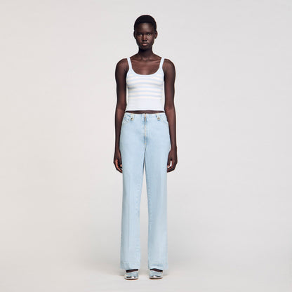 Sandro Faded wide-leg jeans