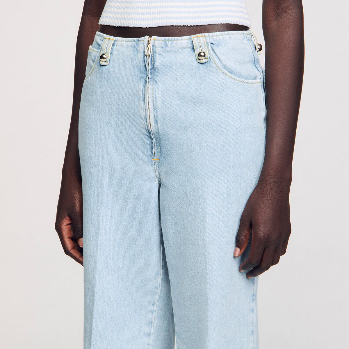 Sandro Faded wide-leg jeans