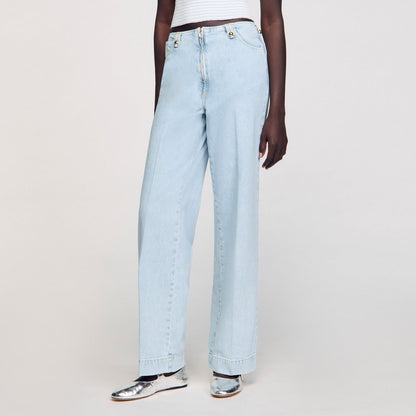 Sandro Faded wide-leg jeans