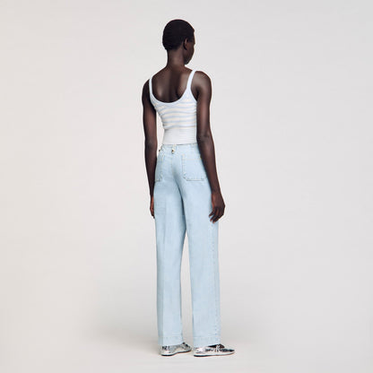 Sandro Faded wide-leg jeans