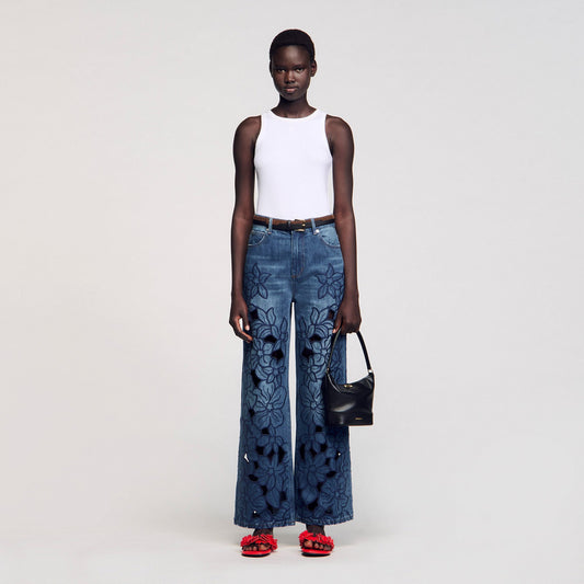 Sandro Embroidered jeans