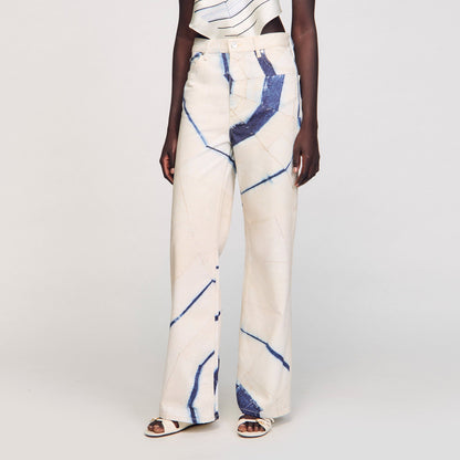 Sandro Wide-leg striped jeans