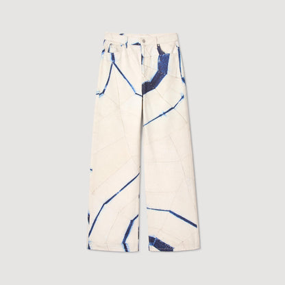 Sandro Wide-leg striped jeans