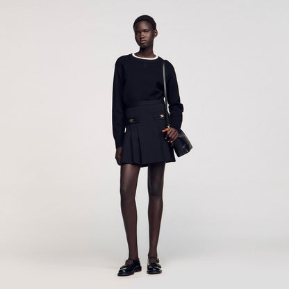 Sandro Mini skirt with stitched pleats
