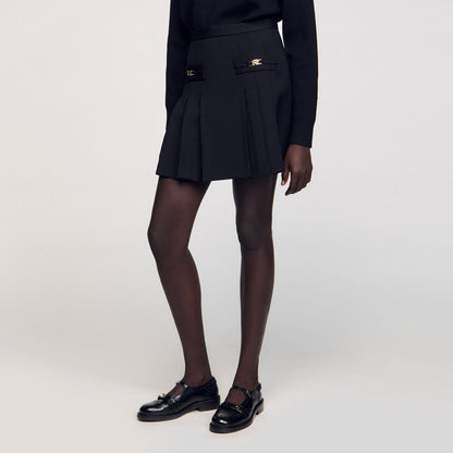 Sandro Mini skirt with stitched pleats