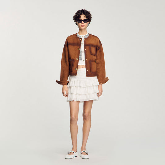 Sandro Mini ruffled skirt
