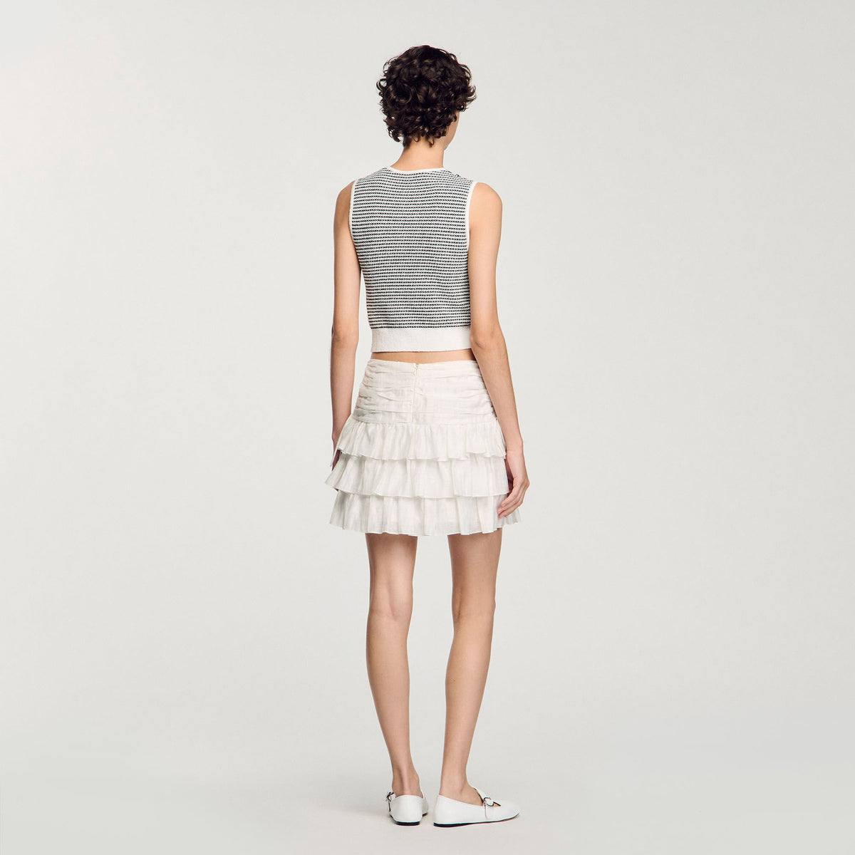 Sandro Mini ruffled skirt