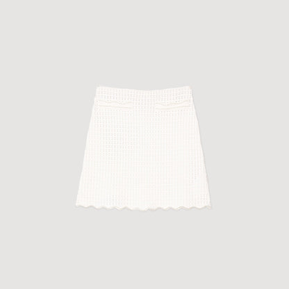 Sandro Mini pearl bead knit skirt