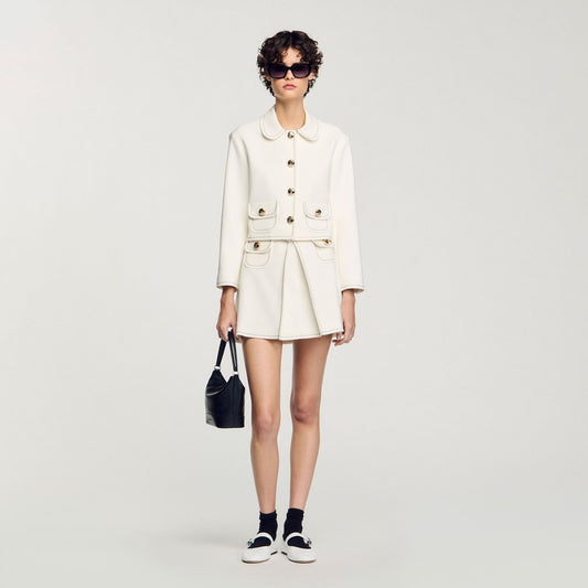 Sandro Mini box-pleated skirt
