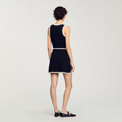 Sandro Mini skirt with crochet details