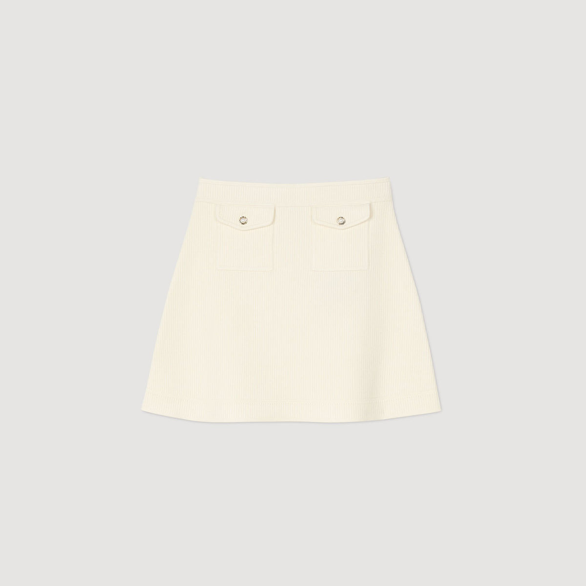 Sandro Mini rib-knit skirt