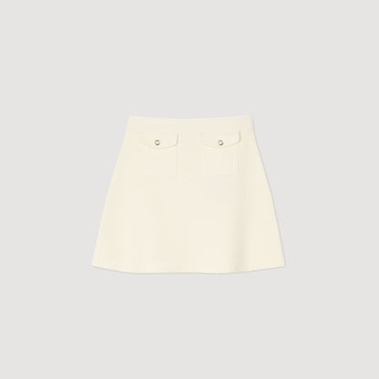 Sandro Mini rib-knit skirt