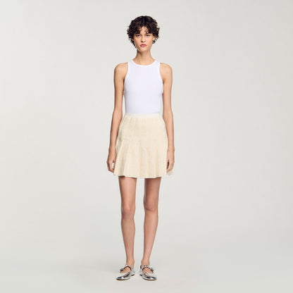 Sandro Mini tweed pleated skirt