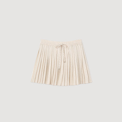 Sandro Rhinestone striped pleated skirt