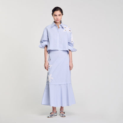 Sandro Maxi striped skirt