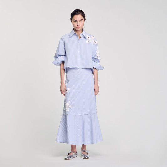 Sandro Maxi striped skirt
