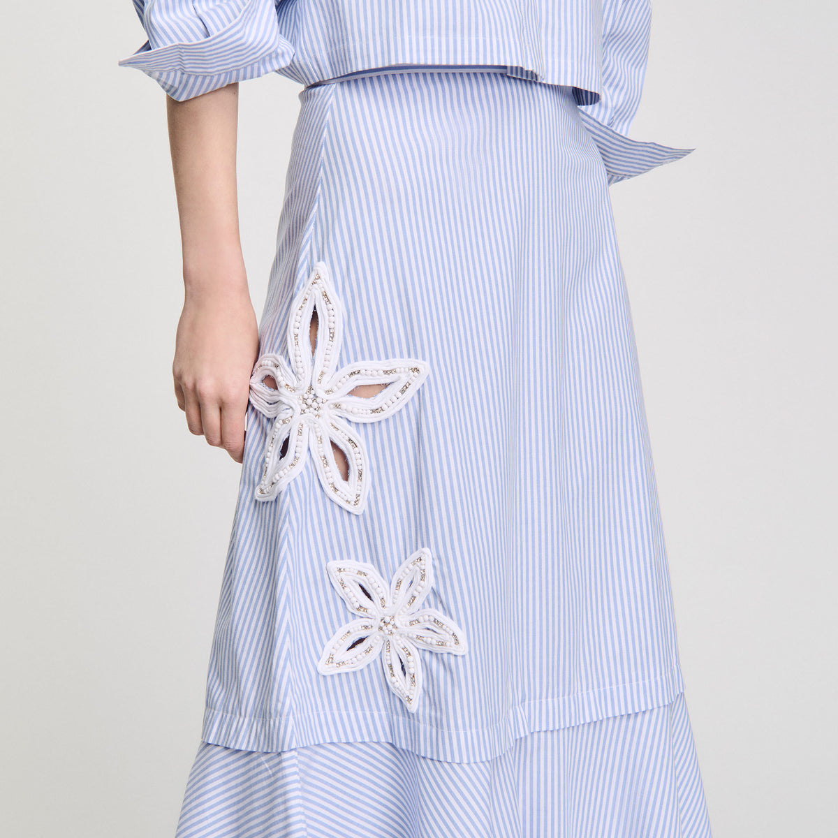 Sandro Maxi striped skirt