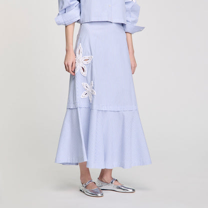 Sandro Maxi striped skirt