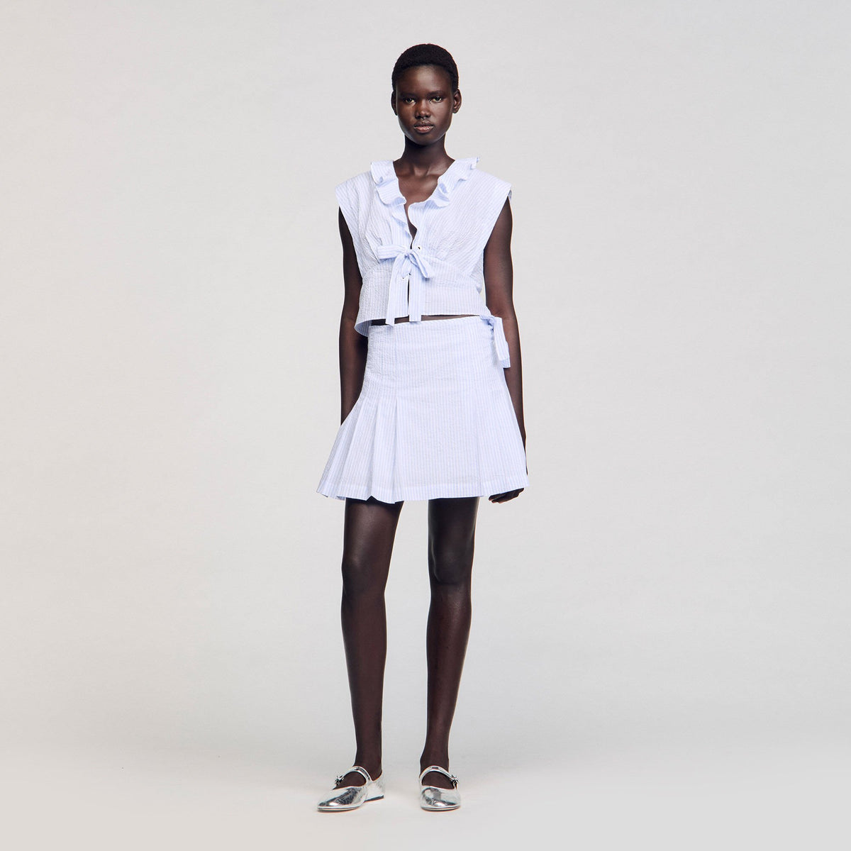 Sandro Mini striped skirt