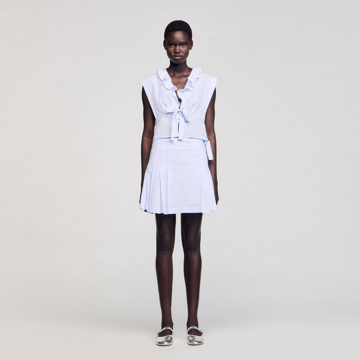 Sandro Mini striped skirt