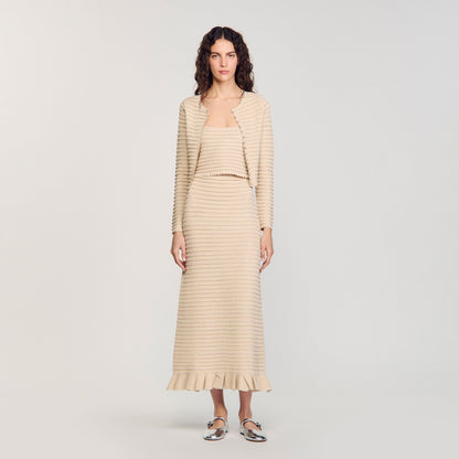 Sandro Rhinestone knit maxi skirt