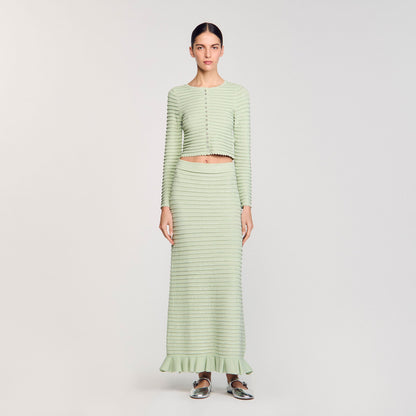 Sandro Rhinestone knit maxi skirt