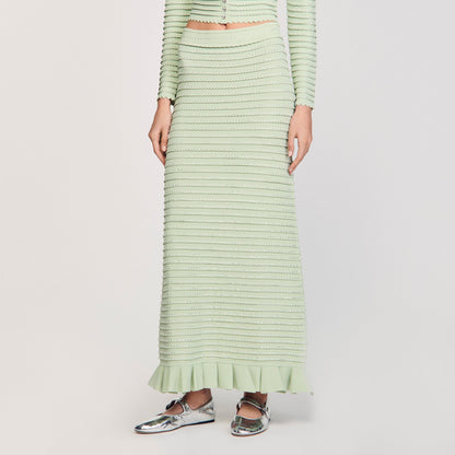 Sandro Rhinestone knit maxi skirt