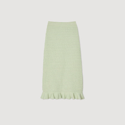 Sandro Rhinestone knit maxi skirt