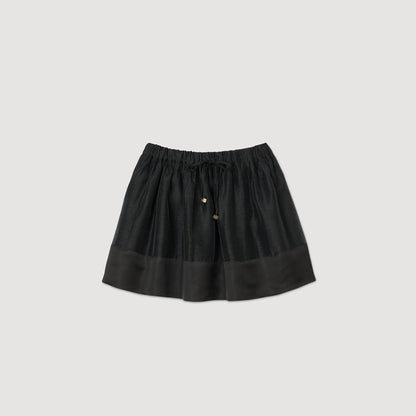 Sandro Mini dual-material skirt