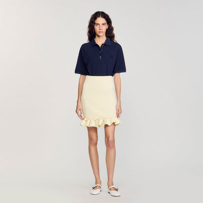 Sandro Knitted skirt with ruffle