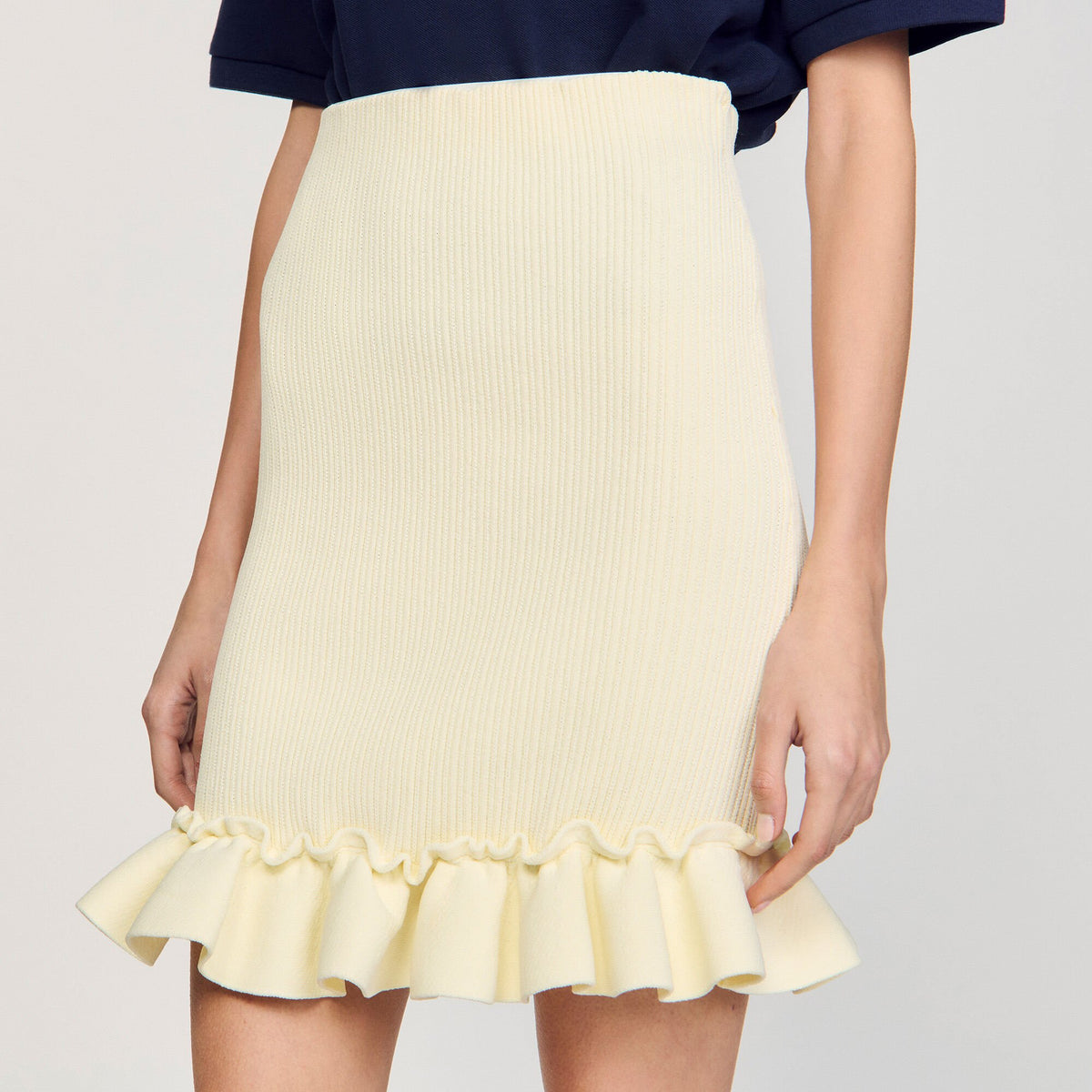 Sandro Knitted skirt with ruffle