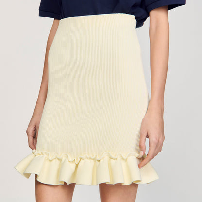 Sandro Knitted skirt with ruffle