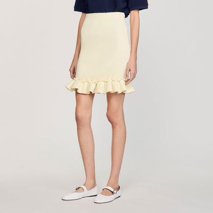 Sandro Knitted skirt with ruffle