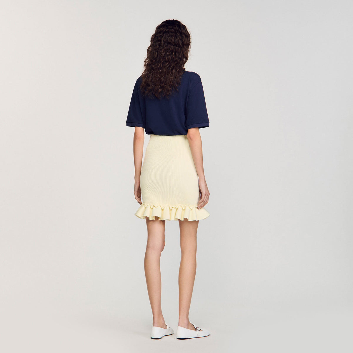 Sandro Knitted skirt with ruffle