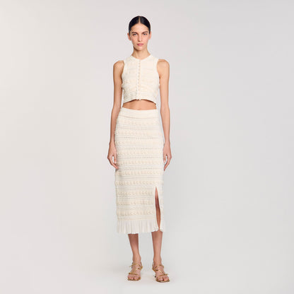 Sandro Maxi skirt with crochet detailing