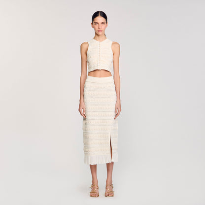 Sandro Maxi skirt with crochet detailing