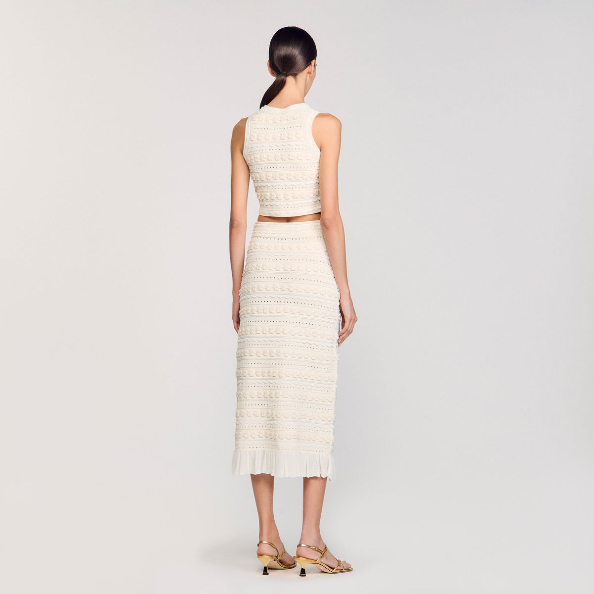 Sandro Maxi skirt with crochet detailing